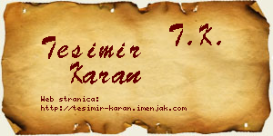 Tešimir Karan vizit kartica